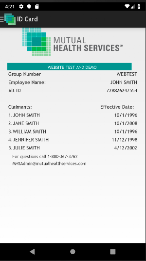 Mutual Health Services Mobile Screenshot 0