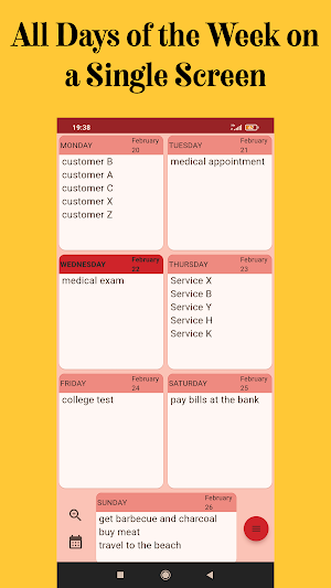 weekly planner Screenshot 0