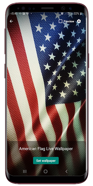 American Flag Waving Live Wallpaper Screenshot 1