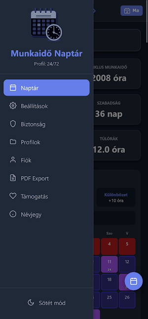 Munkaidő Naptár Screenshot 0
