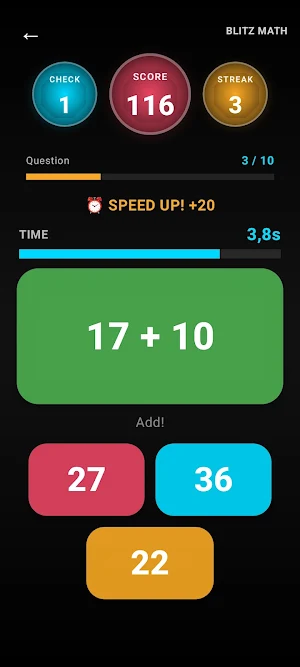 Speed Math Mental - Blitz Math Screenshot 3