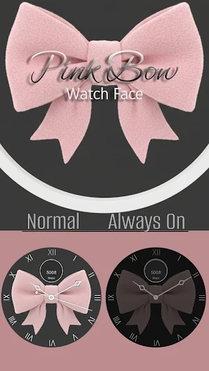 Pink Bow 5 - Watch Face Screenshot 3