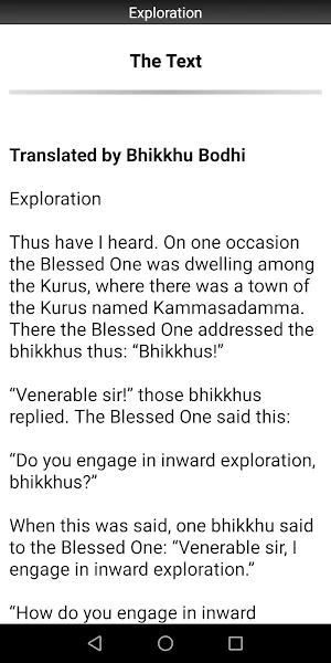 Exploration Sutta - Buddhism Screenshot 1