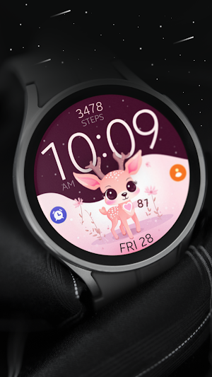 Cute Deer digital watch face Screenshot 3