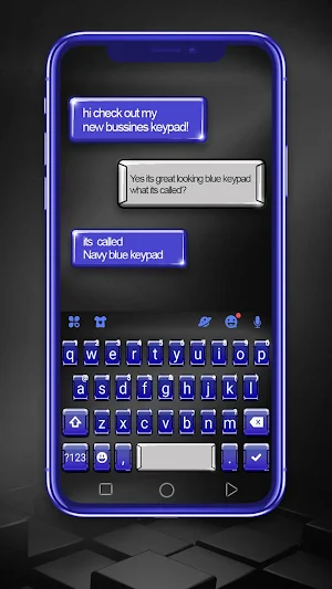 3d Blue Tech Keyboard Theme Screenshot 0