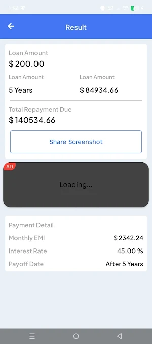 Loan EMI Calculator Screenshot 2