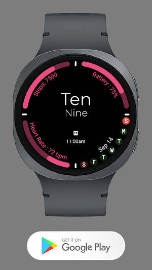 Active Text Time Watch face Screenshot 1