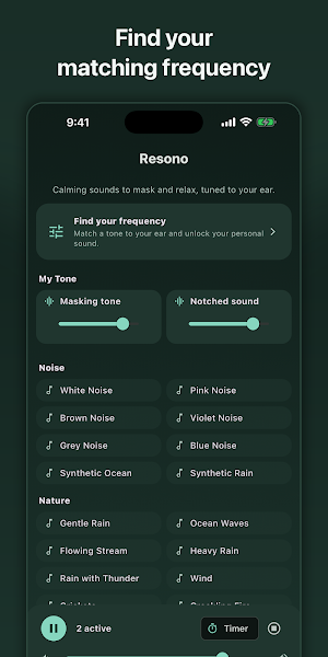Resono: Tinnitus Relief Sounds Screenshot 1