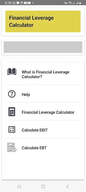 Financial Leverage Calculator Screenshot 0