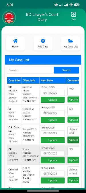BD Court Diary Screenshot 2
