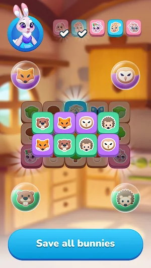 Rabbit tiles: mahjong puzzle Screenshot 2