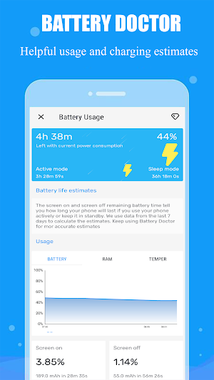Battery Doctor, Junk Cleaner Screenshot 1