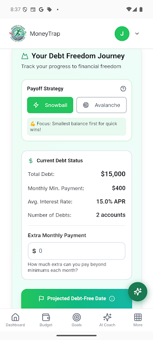 MoneyTrap: Debt Freedom Screenshot 1