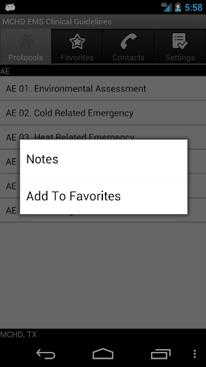 MCHD EMS Clinical Guidelines Screenshot 1