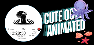 Animated Cute Octo Watch Face Screenshot 0