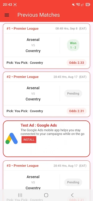 Football Predictions Screenshot 2
