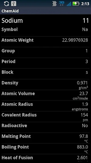 ChemAid Periodic Table Screenshot 1