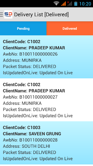 SafeDelPODApp Screenshot 1