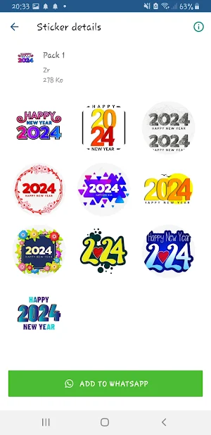 2024 New Year Stickers Screenshot 2