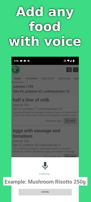 Voice Calorie Counter Screenshot 0