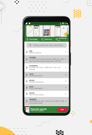 Excel Formulas & Shortcut Screenshot 0