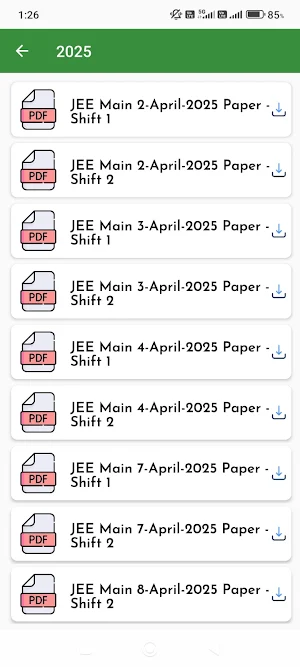 IIT JEE Mains PYQs and Notes Screenshot 1