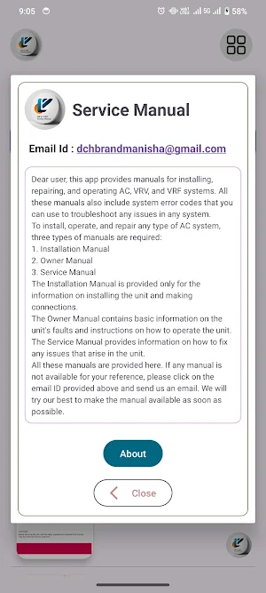 Service Manual : VRV,VRF Error Screenshot 2