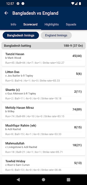 Cricket Score - World Cup 2023 Screenshot 1