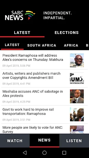 SABC News Screenshot 1