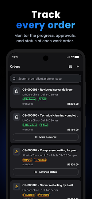 Work Order Management Screenshot 1