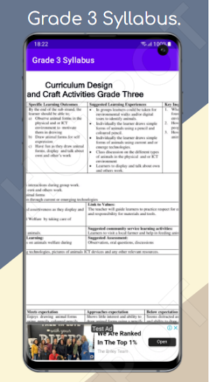 Grade 3 CBC Syllabus. Screenshot 1