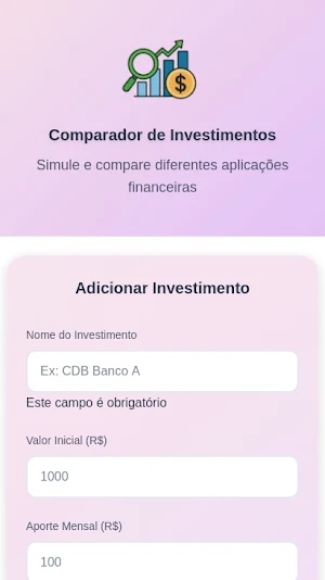 Comparador de Investimentos Screenshot 0