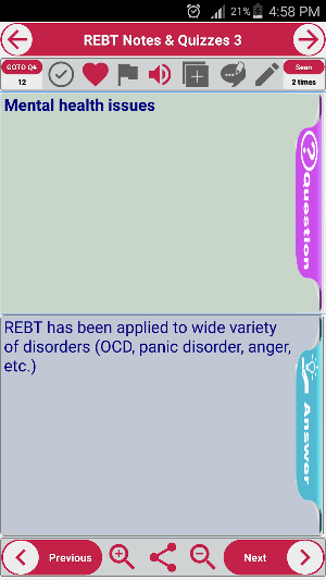 Rational Emotive Behavior Therapy Notes  & Quizz Screenshot 1