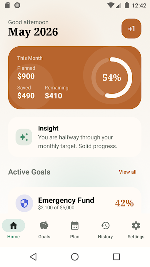 Monthly Savings Planner Screenshot 0