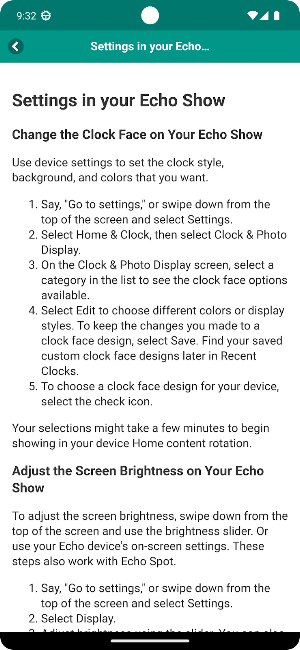 User guide for Echo Show Screenshot 2