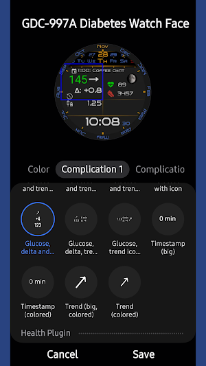 GDC-997A Diabetes Watch Face Screenshot 2