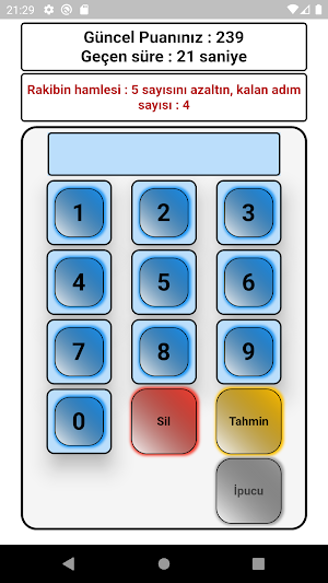 İpuçları İle Sayı Tahmin Oyunu Screenshot 1
