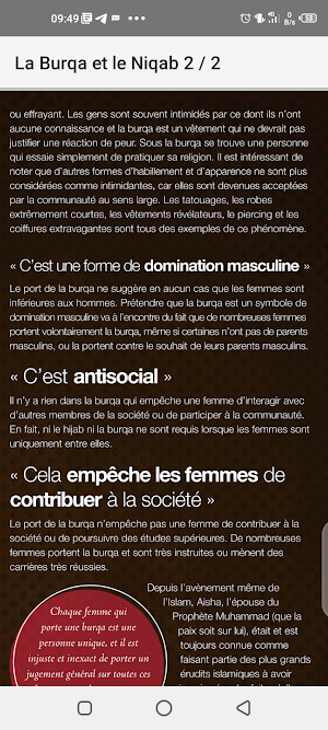 Brochure: La burqa et le niqab Screenshot 0
