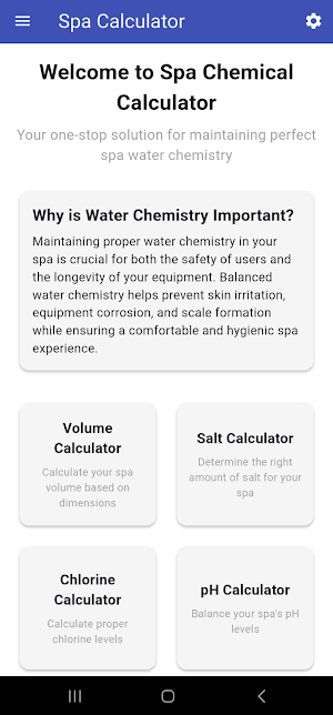 Spa Chemical Calculator Screenshot 0