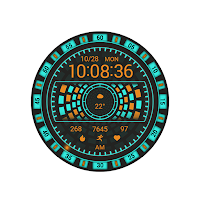 Orange Grid Pattern For WearOS