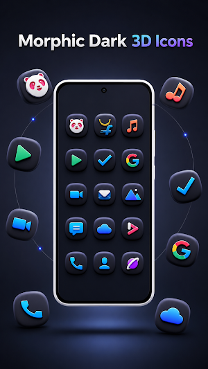 Morphic Dark: 3D Icon Pack Screenshot 0