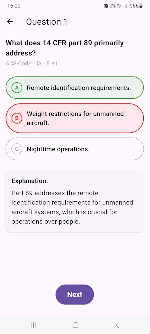 Part 107 Practice Test Screenshot 2