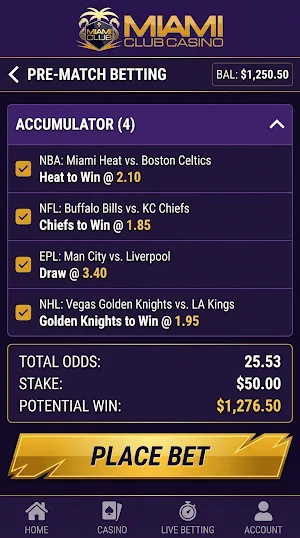 Miami Club Casino Screenshot 2