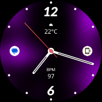 Purple Analogue Watch Face