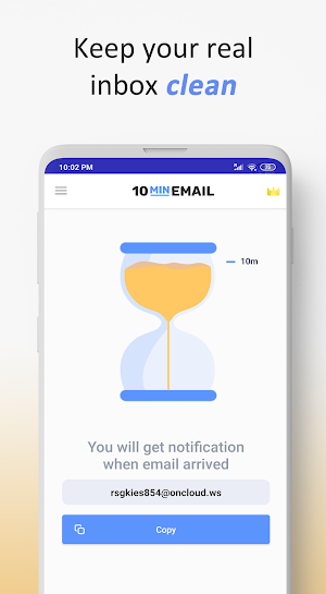 10 Minute Mail - Instant disposable email address Screenshot 0