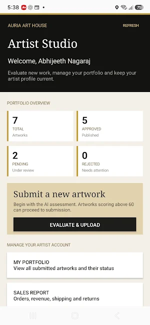 Auria Artists Screenshot 2