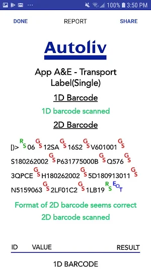 Autoliv LabelCheck Screenshot 2