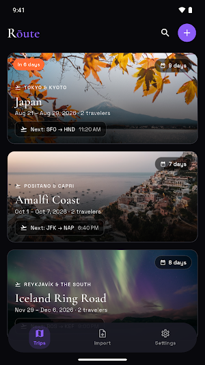 Rōute: Trip Itinerary Planner Screenshot 0