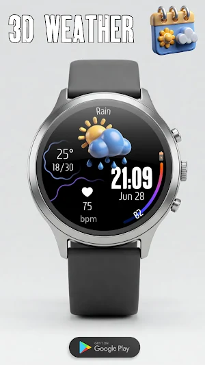 Digital Watchface Weather 3D Screenshot 0
