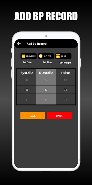 Blood Pressure Diary Screenshot 2